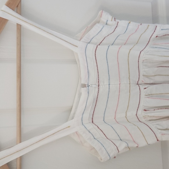 LOFT Cream Colorful Striped Maxi Dress Tiered Striped Flowy Size 4 - Picture 6 of 7